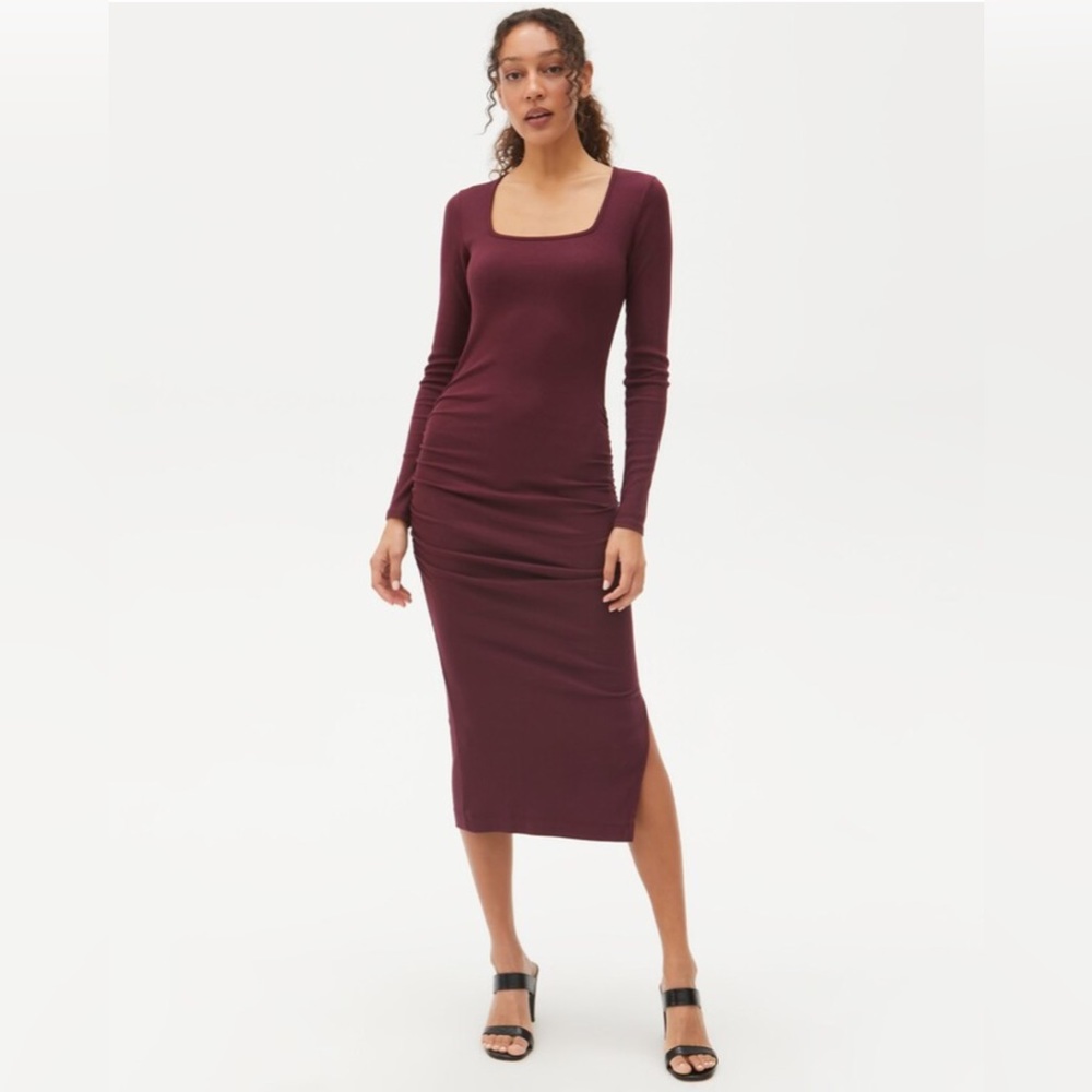 MICHAEL STARS NWOT NATALIE SQUARE NECK MIDI DRESS